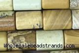 TUBE52 15 inches 6*8mm tube picture jasper gemstone beads