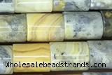 TUBE55 15 inches 6*8mm tube yellow crazy lace agate gemstone beads