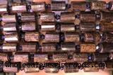 TUBE76 15 inches 8*12mm faceted tube bronzite gemstone beads