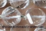 TWIS01 15 inches 9*10mm faceted twisted white crystal beads