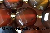 TWIS05 15 inches 9*10mm faceted twisted red agate beads