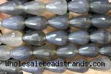 AGAT265 15 inches 13*18mm faceted teardrop grey agate beads