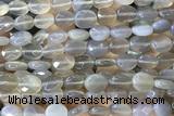 AGAT275 15 inches 8*10mm faceted oval grey agate beads