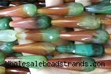 AGAT293 15 inches 12*50mm faceted teardrop rainbow agate beads