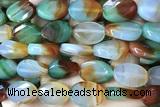 AGAT295 15 inches 13*18mm faceted twisted oval rainbow agate beads