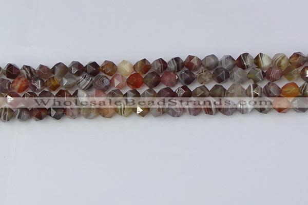 CAA1007 15.5 inches 6mm faceted nuggets botswana agate beads