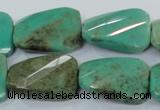 CAA101 15.5 inches 18*25mm faceted & twisted rectangle grass agate beads