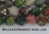 CAA1027 15.5 inches 8mm faceted nuggets Indian agate beads