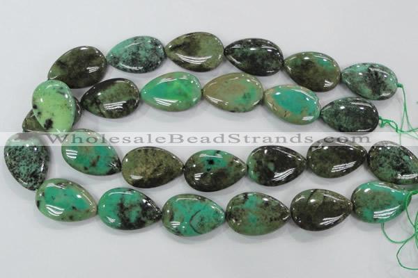 CAA104 15.5 inches 20*30mm flat teardrop grass agate gemstone beads