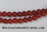 CAA110 15.5 inches 5mm round red agate gemstone beads wholesale