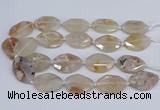 CAA1122 15.5 inches 22*30mm - 25*35mm faceted freeform sakura agate beads