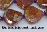 CAA1135 18*20mm - 25*35mm faceted freeform dragon veins agate beads