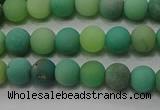 CAA1150 15.5 inches 4mm round matte grass agate beads wholesale