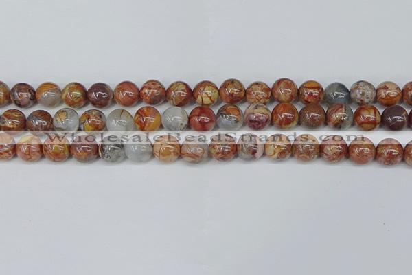 CAA1223 15.5 inches 10mm round gold mountain agate beads