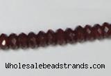 CAA123 15.5 inches 5*8mm faceted rondelle red agate gemstone beads