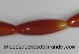 CAA127 15.5 inches 10*30mm rice red agate gemstone beads