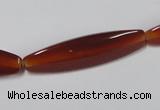 CAA128 15.5 inches 10*40mm rice red agate gemstone beads