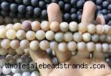 CAA1312 15.5 inches 10mm round matte plated druzy agate beads