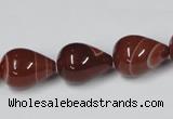 CAA135 15.5 inches 8*16mm teardrop red agate gemstone beads