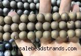 CAA1355 15.5 inches 14mm round matte plated druzy agate beads