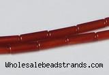 CAA136 15.5 inches 4*13mm column red agate gemstone beads