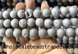 CAA1370 15.5 inches 16mm round matte plated druzy agate beads