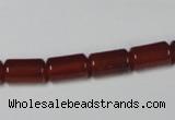 CAA138 15.5 inches 7*12mm column red agate gemstone beads