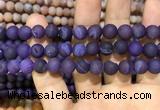 CAA1421 15.5 inches 10mm round matte druzy agate beads