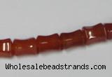 CAA143 15.5 inches 8*10mm bamboo shape red agate gemstone beads