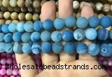 CAA1438 15.5 inches 12mm round matte druzy agate beads