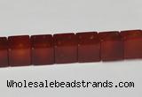 CAA150 15.5 inches 8*8mm cube red agate gemstone beads