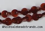 CAA151 15.5 inches 8*8mm curved moon red agate gemstone beads