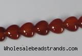 CAA163 15.5 inches 10*10mm heart red agate gemstone beads