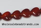 CAA164 15.5 inches 12*12mm heart red agate gemstone beads