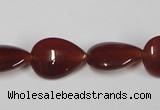 CAA165 15.5 inches 13*18mm flat teardrop red agate gemstone beads