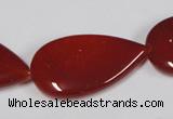 CAA167 15.5 inches 22*36mm flat teardrop red agate gemstone beads