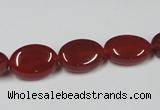 CAA169 15.5 inches 10*14mm oval red agate gemstone beads