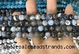 CAA1701 15 inches 8mm faceted round fire crackle agate beads