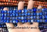 CAA1718 15 inches 8mm faceted round fire crackle agate beads