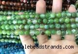 CAA1719 15 inches 8mm faceted round fire crackle agate beads