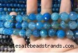 CAA1735 15 inches 10mm faceted round fire crackle agate beads