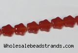 CAA174 15.5 inches 8*8mm star red agate gemstone beads