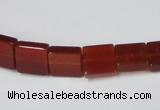 CAA175 15.5 inches 10*10mm square red agate gemstone beads