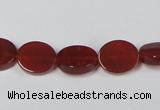 CAA176 15.5 inches 10*12mm oval red agate gemstone beads