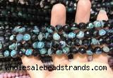 CAA1765 15 inches 8mm faceted round fire crackle agate beads