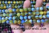 CAA1769 15 inches 8mm faceted round fire crackle agate beads