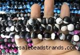 CAA1775 15 inches 10mm faceted round fire crackle agate beads