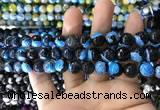 CAA1779 15 inches 10mm faceted round fire crackle agate beads