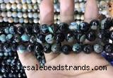 CAA1780 15 inches 10mm faceted round fire crackle agate beads