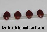 CAA184 Top-drilled 8*12mm marquise red agate gemstone beads